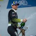 Adam Telitz spraying the bubbly at VIRginia International Raceway