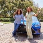 Oprah Winfrey Gayle King blue Lexus ES 350 F Sport