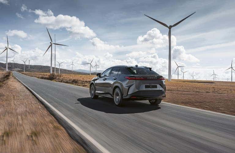 Rear Diagonal View of 2023 Lexus RZ Exterior