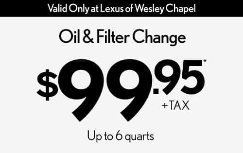 Oil and Filter Change (up to 6 quarts): $99.95*