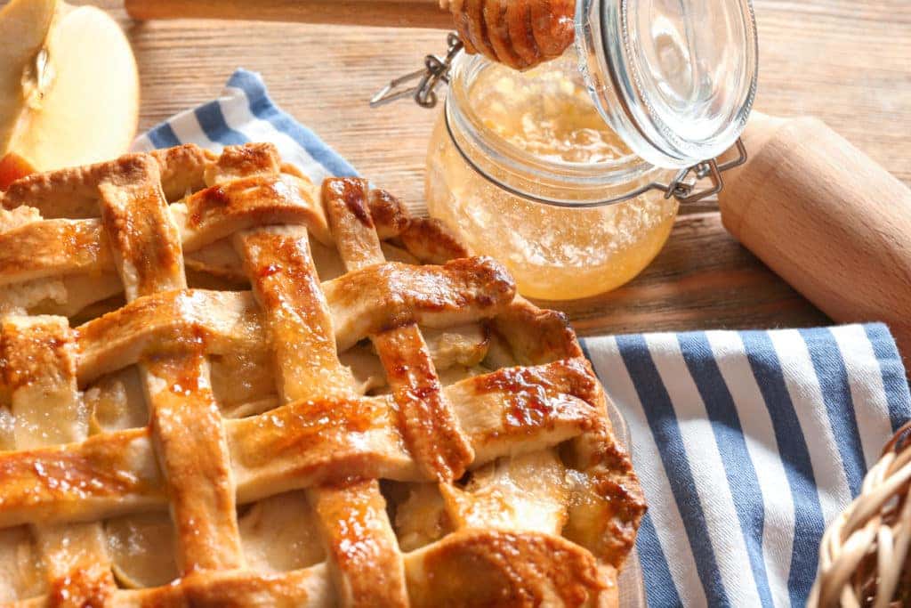 homemade pie with lattice crust