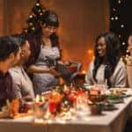friends around a dinner table
