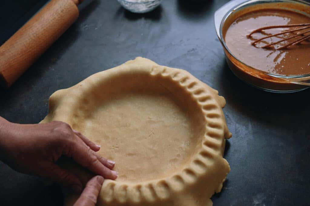 Preparing Pie in Domestic Kitchen