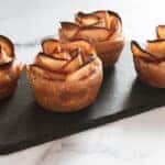 Dessert, pastry, apple rose with puff pastry