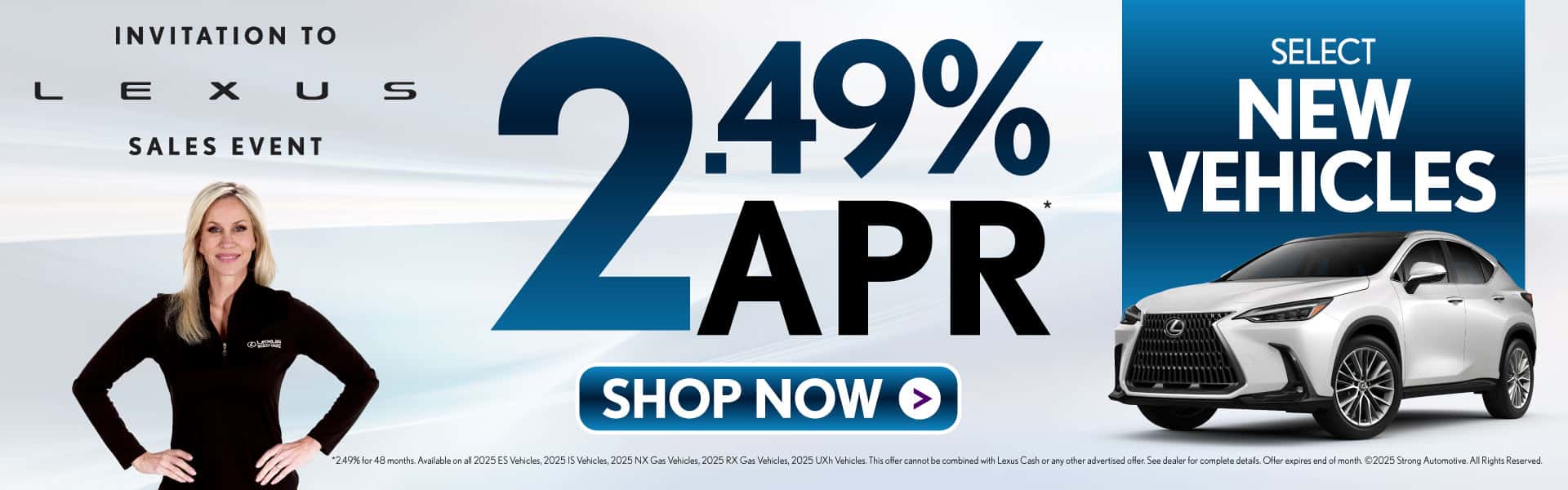 Select NEW VEHICLES 2.49% APR*