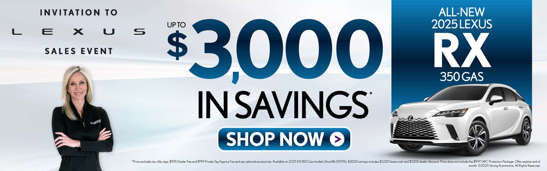 ALL NEW 2025 LEXUS RX 350 GAS Up to $3,000 in Savings*