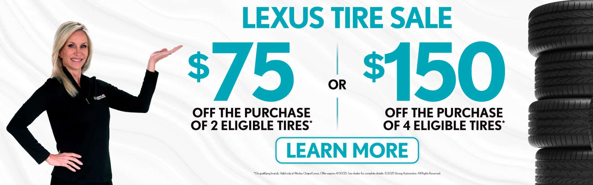 Lexus Tire Sale - $75 Off 2 Tires or $150 Off Set of 4