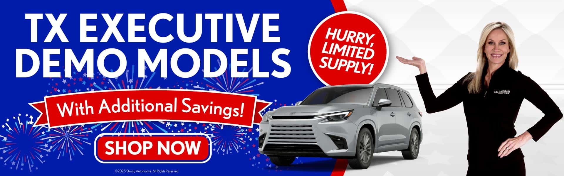TX Executive Demo Models Available, With Additional Savings
