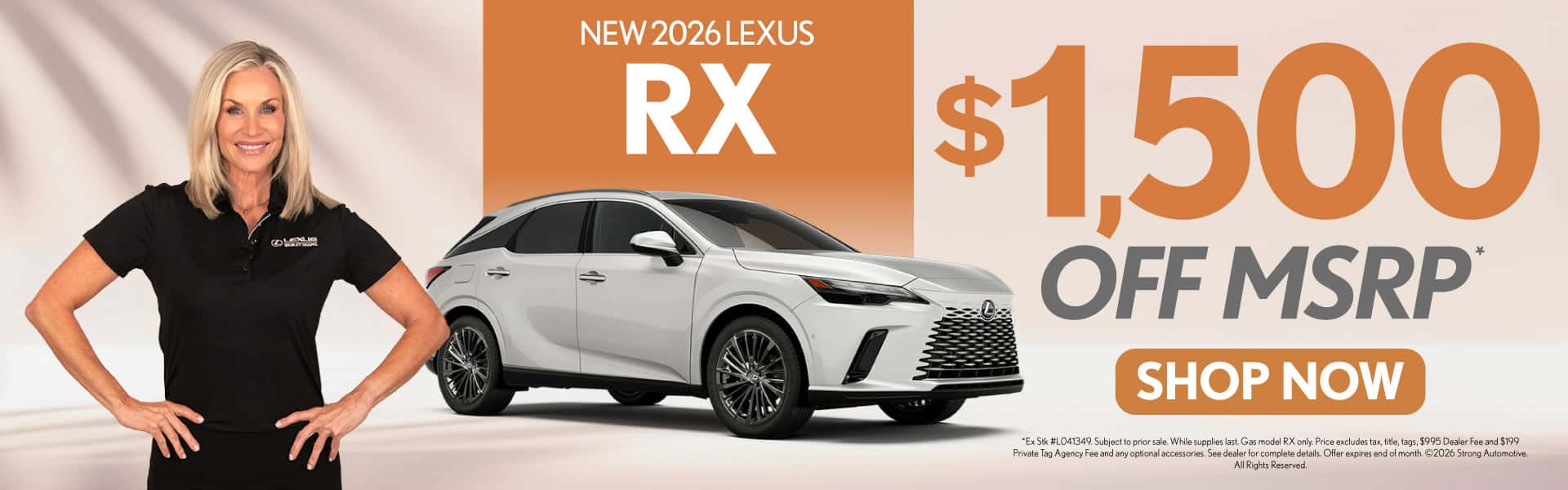 New 2026 Lexus RX $1,500 off MSRP*