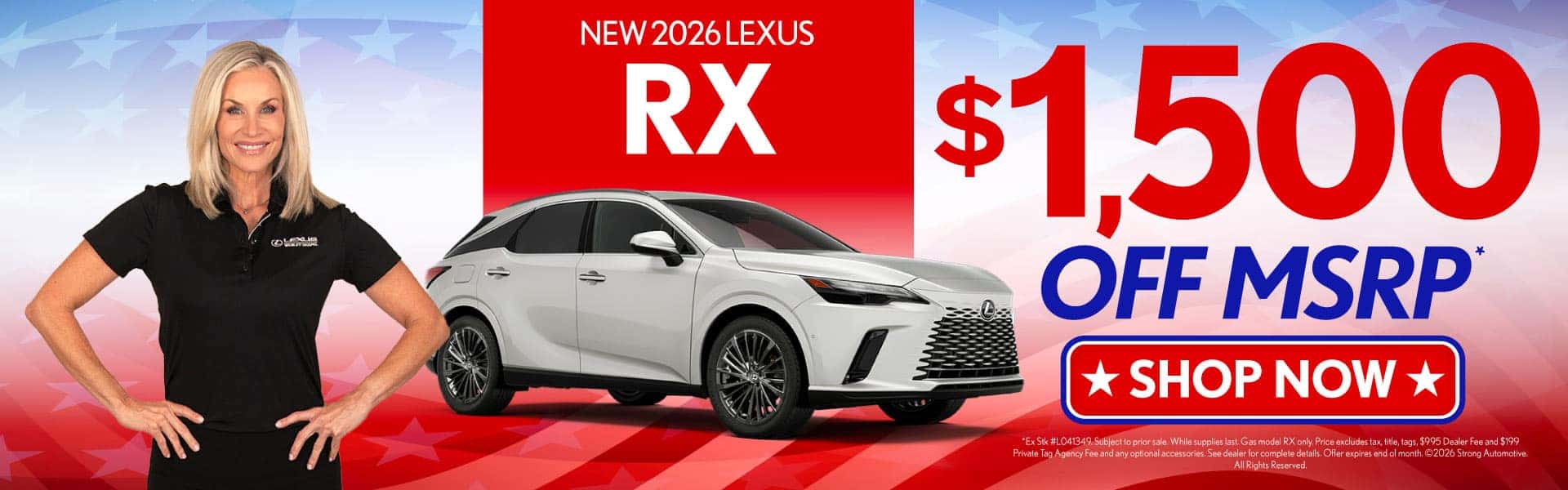 New 2026 Lexus RX $1,500 off MSRP*