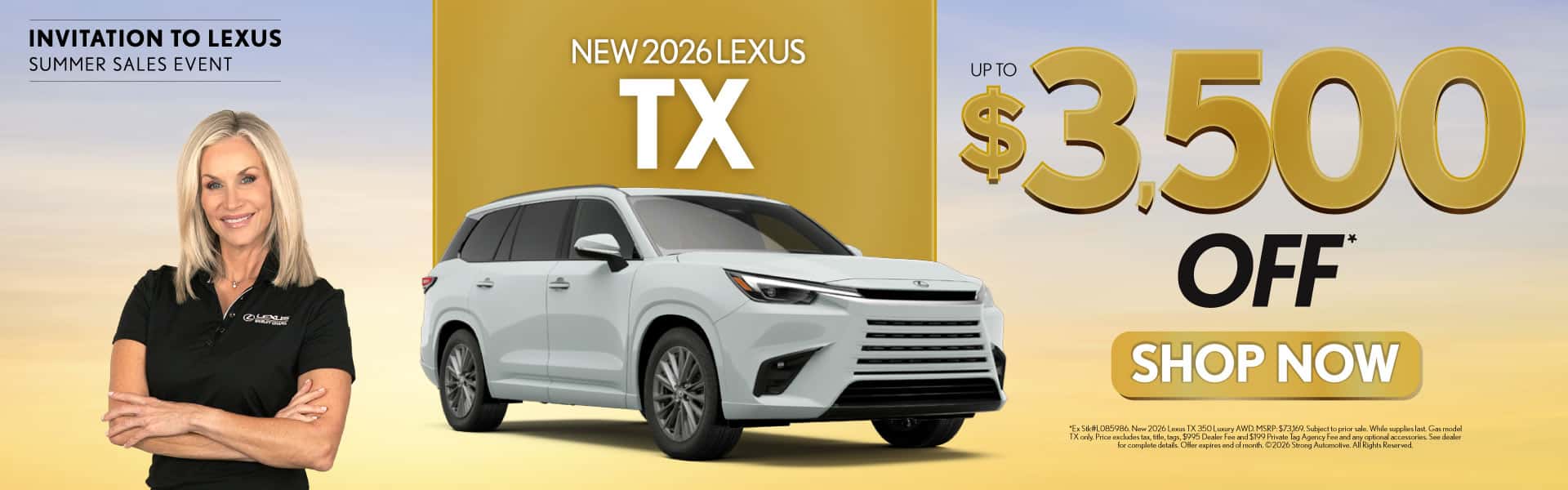 New 2026 Lexus TX Up to $3,500 off *