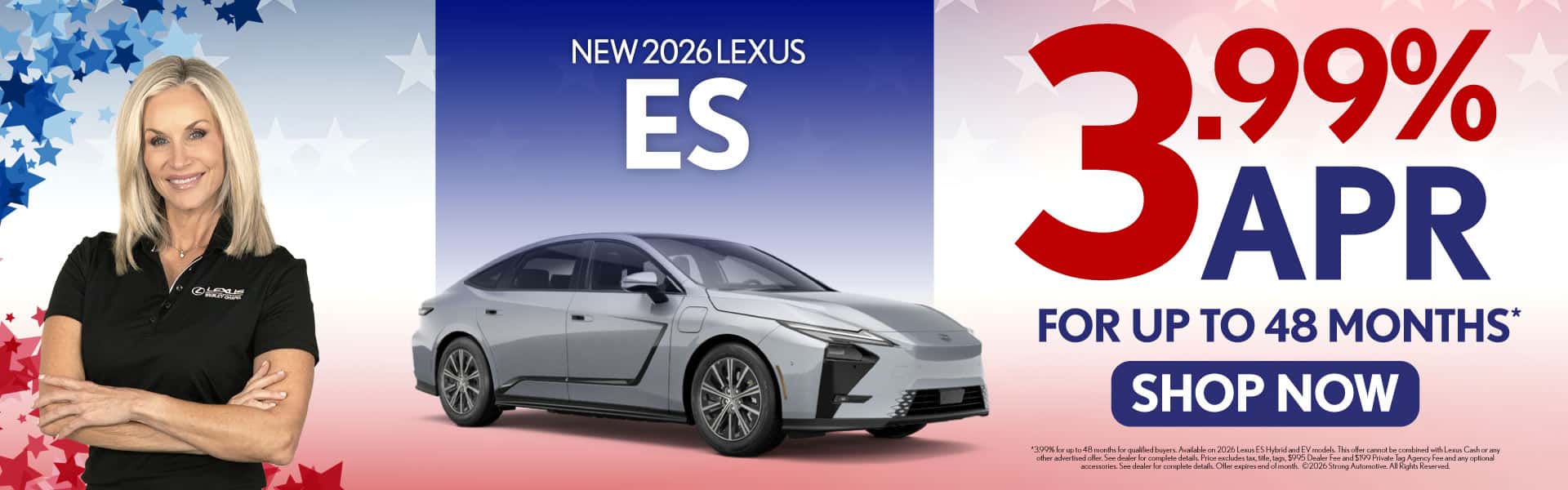 New 2026 Lexus ES 3.99% APR for up to 48 months*