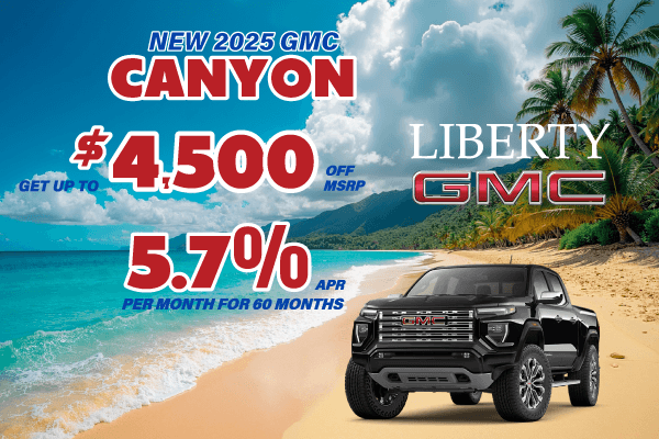 Save up to $4,500 on a new 2025 GMC Canyon 
