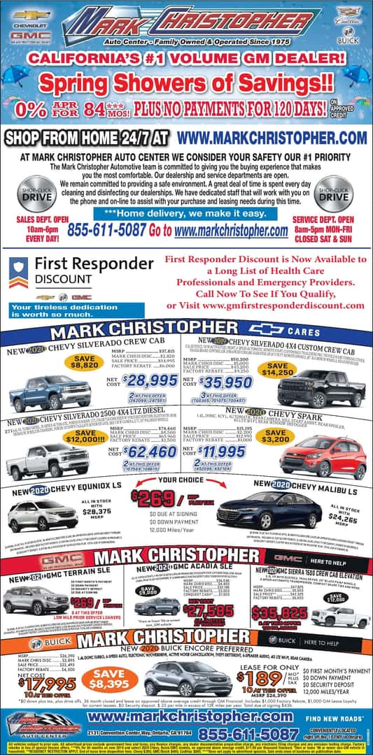 Weekly Ad Mark Christopher Auto Center in Ontario, CA