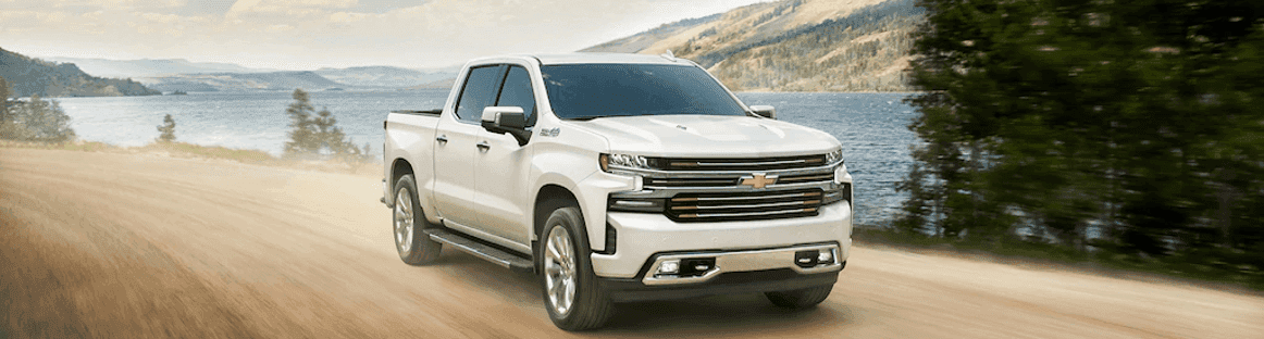 White Chevy Silverado Off Road