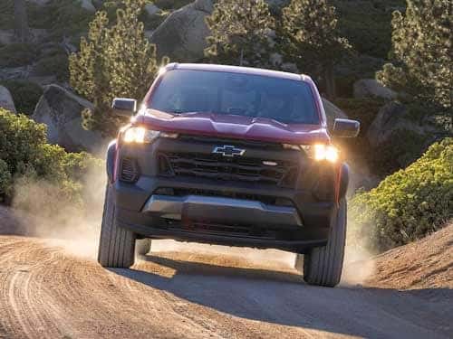 2023 Chevrolet Colorado off-roading on a dirt path