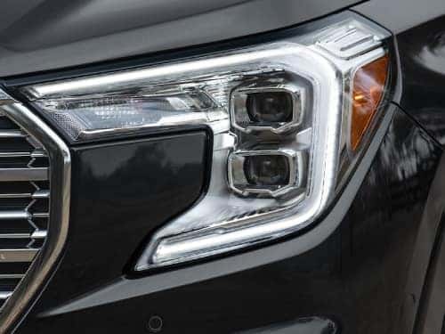 Close up view of headlight