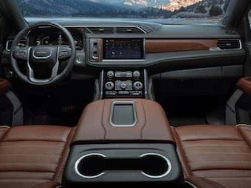 2024 GMC Yukon close up view of front seats and dash area