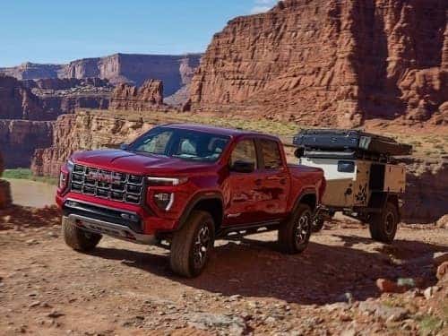 2024 GMC Canyon towing a small trailer