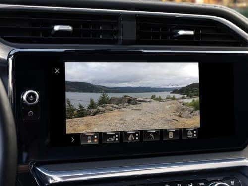2025 GMC Sierra 1500 touchscreen showing rear camera view
