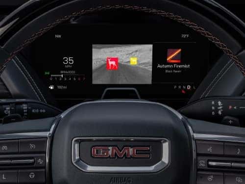 2025 GMC Yukon view of night vision feature shown on driver's dash