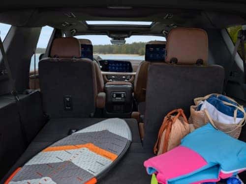 2025 Chevrolet Suburban view of cargo space full of beach supplies