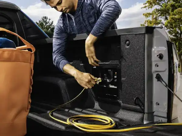 silverado ev back trunk charger