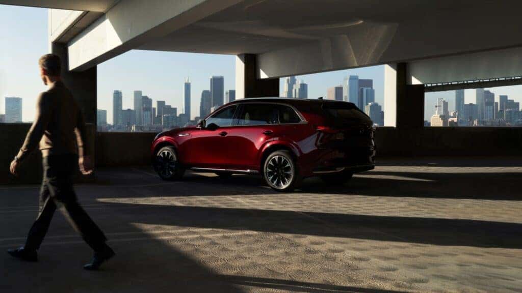 2025 Red Mazda CX-90 In Parking Garage