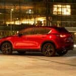 The profile of a parked new Mazda SUV