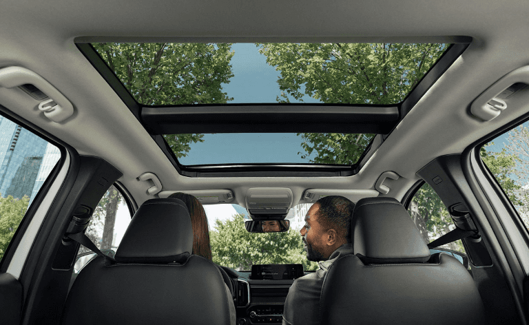 The 2026 MAZDA CX-50 Hybrid interior view of sunroof.