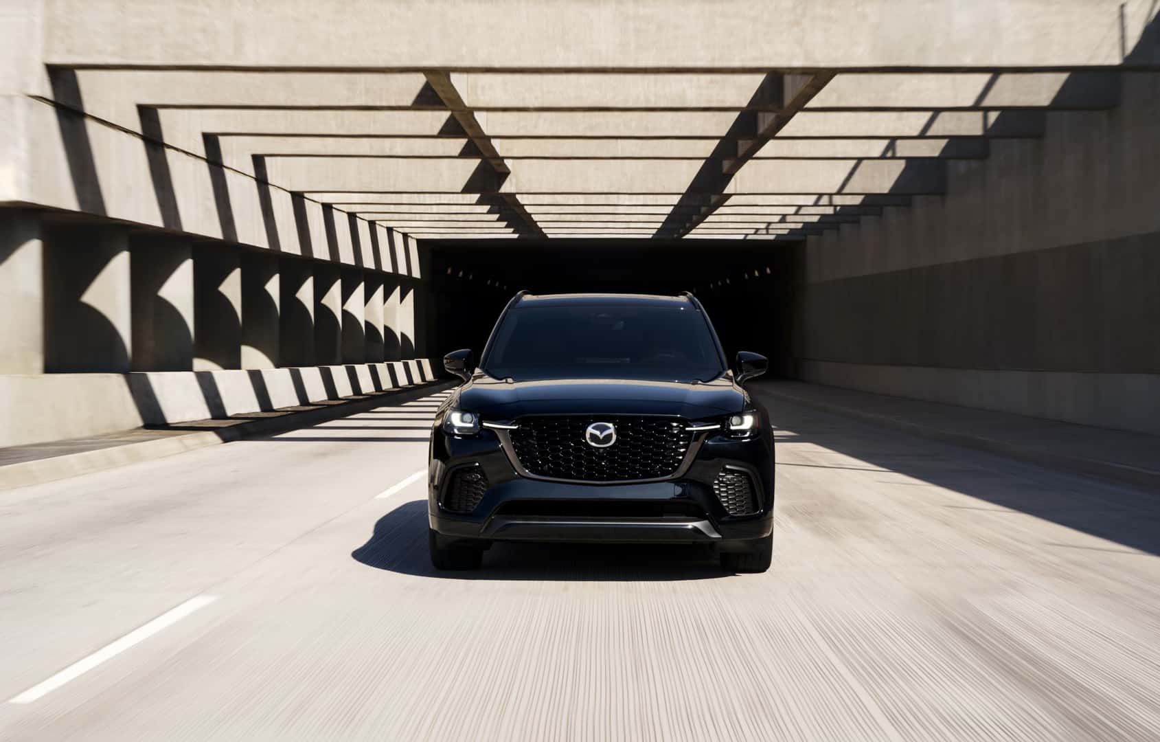 Mazda logo on the grille of an SUV