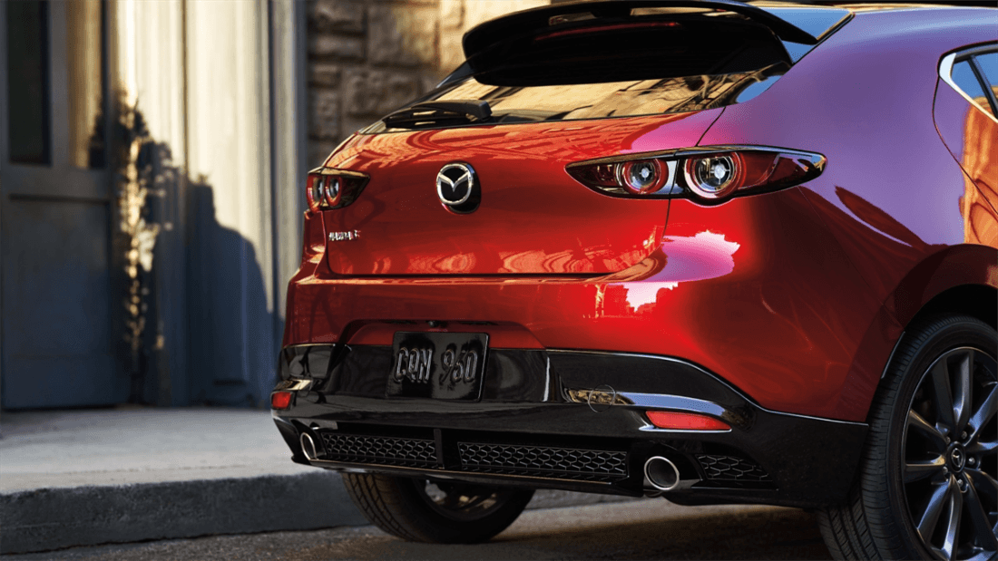 Parked vehicle covered by a Mazda warranty