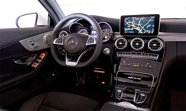 mercedes-benz steering wheel and interior cabin