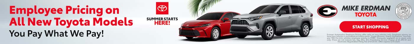 Employee Pricing on New Toyotas