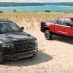 2020 Ram 1500 Models Parked on Sand