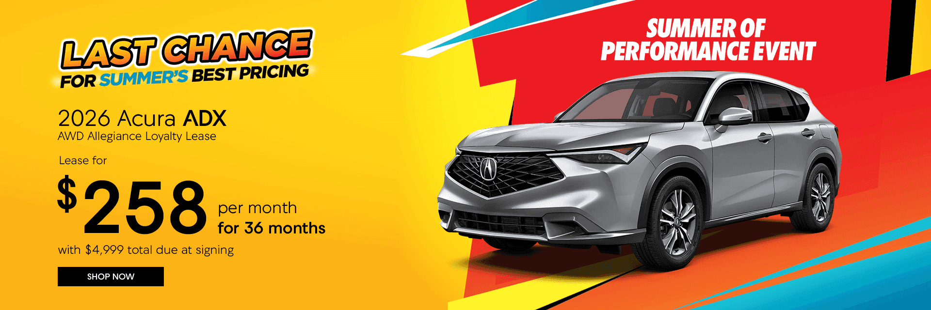 2026 Acura ADX AWD Allegiance Loyalty Lease