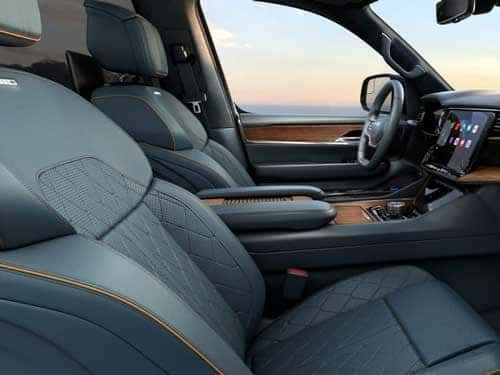 2023 Grand Wagoneer interior view of front seats and dash area
