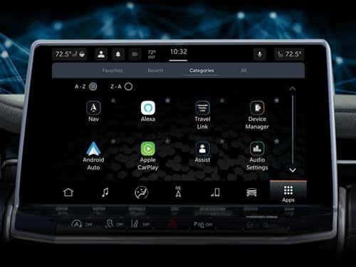 2023 Jeep Compass close up view of touchscreen display