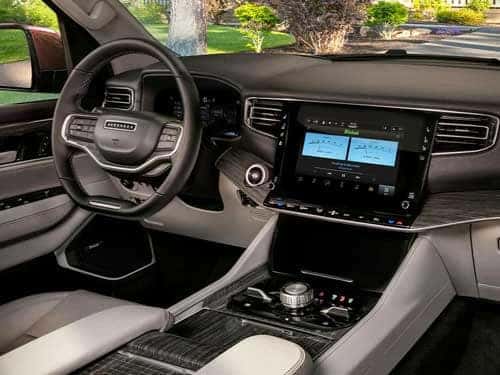 2023 Wagoneer interior view of dash area with touchscreen display