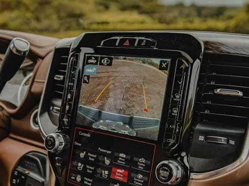 2023 RAM 3500 view of dash area with touchscreen display