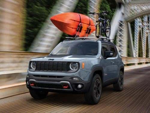 2023 Jeep Renegade hauling a kayak