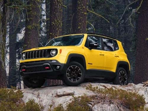 2023 Jeep Renegade parked on top of a hill