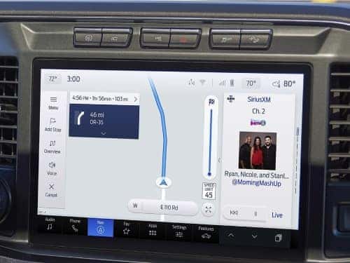 2024 RAM Chassis Cab close up view of touchscreen display showing navigation