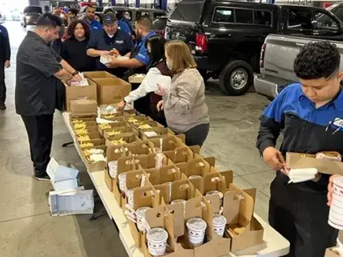 Premier CDJR of Buena Park during a food pantry event
