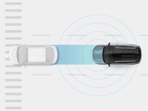 2025 Kia Seltos overhead model view of auto emergency braking safety feature