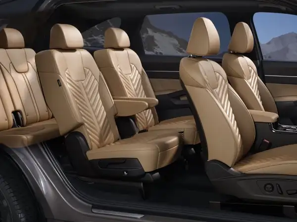6 passenger seating configuration and 2nd-row heated captain's chairs, and integrated window sunshades.