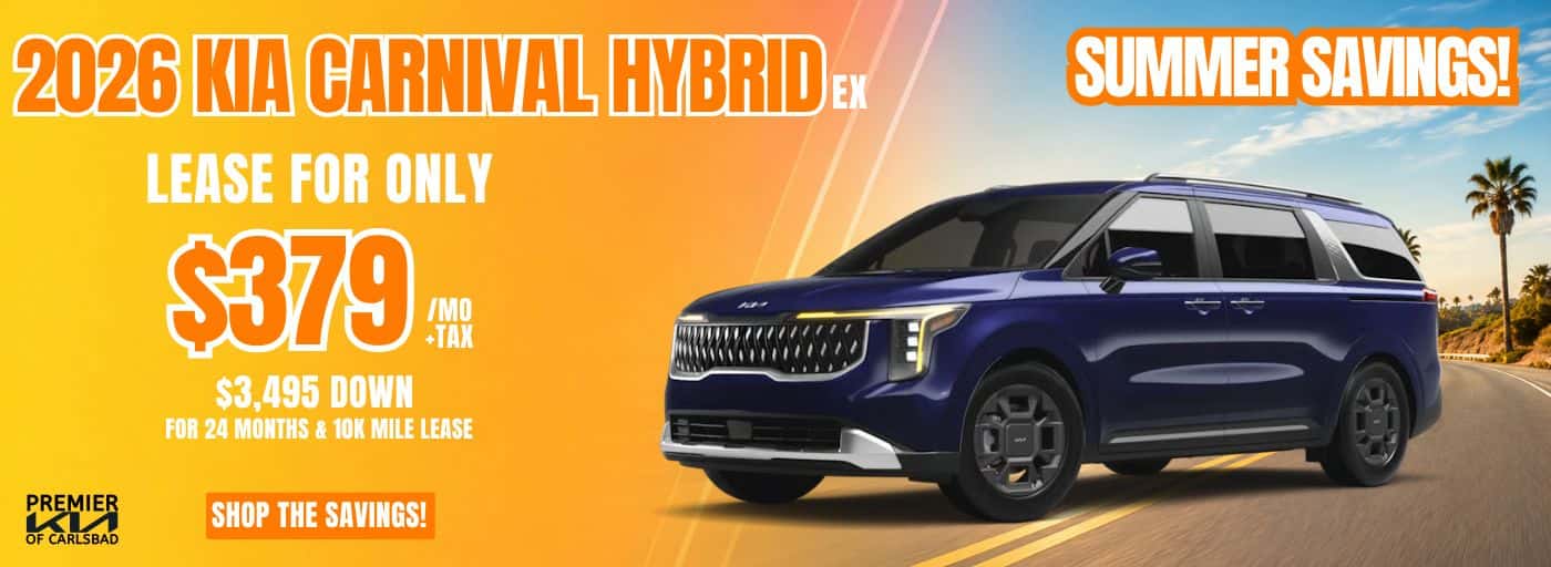 2026 KIA CARNIVAL HYBRID EX $379 MO +TAX FOR 24 MOS WITH $3495 DOWN