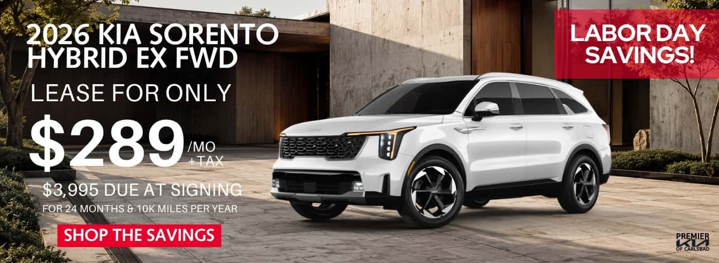 2026 KIA SORENTO HYBRID EX FWD MSRP $41,145 DISC $2,257 SALE$38,888 REBATE $4,830 NET AFTER DISC $34,058 $289MO +TAX FOR 24 MOS WITH $3995 DOWN (10K MILE LEASE) 1@ T5544118