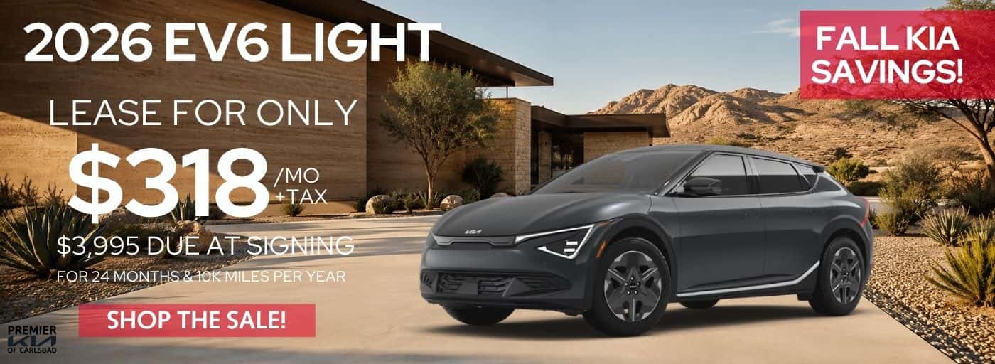 2026 EV6 LIGHT $318 MO +TAX FOR 36 MOS WITH $3995 due at lease signing 10K miles /year, $0.20/mile over No security deposit required' to the lease offer. 5 @
