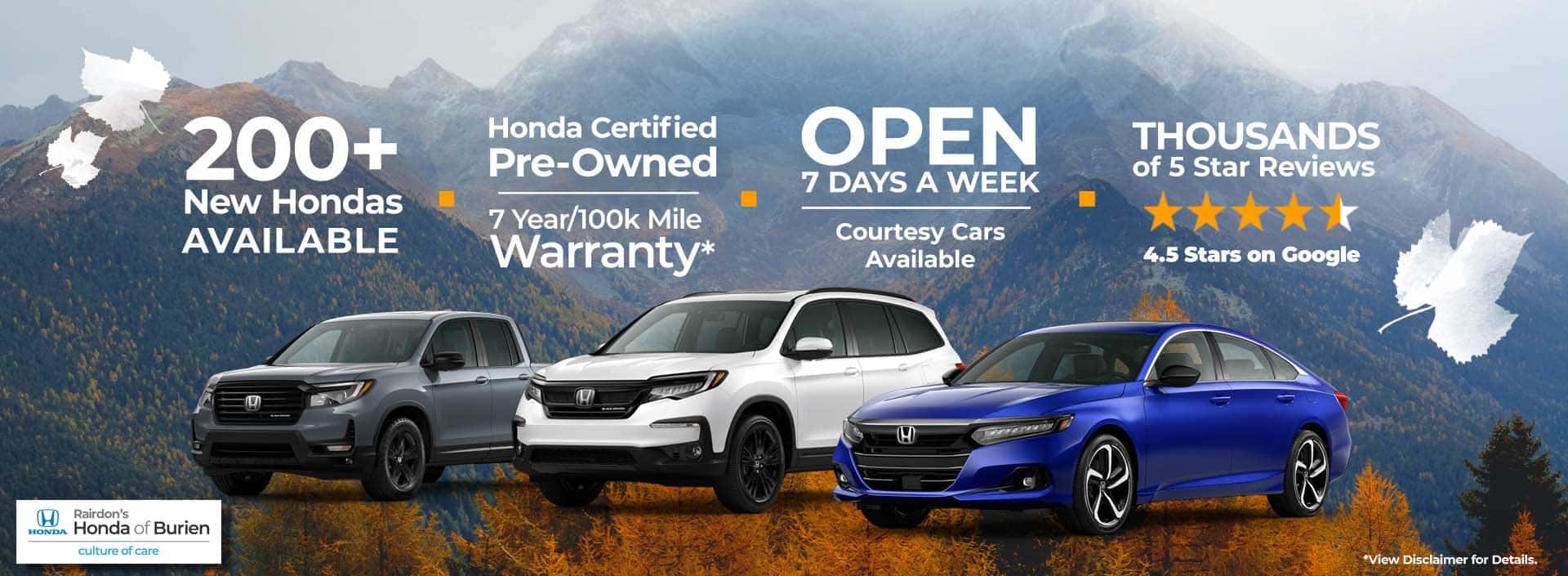 New & Used Honda Vehicles Rairdon's Honda of Burien